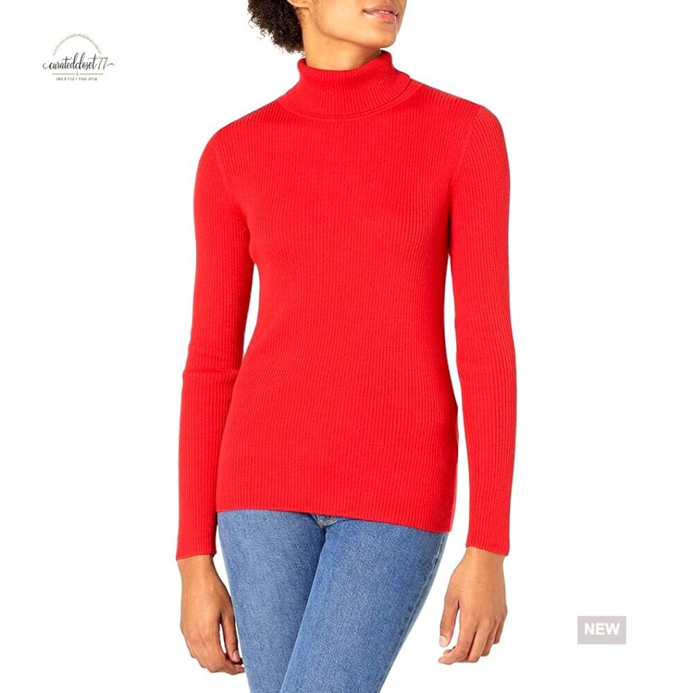 Slim Fit Ribbed Turtleneck Sweater Lightweight Long Sleeve Pullover